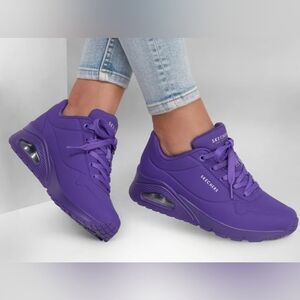Skechers Uno Night Shades Purple Memory Foam Street Sneakers Sz 10